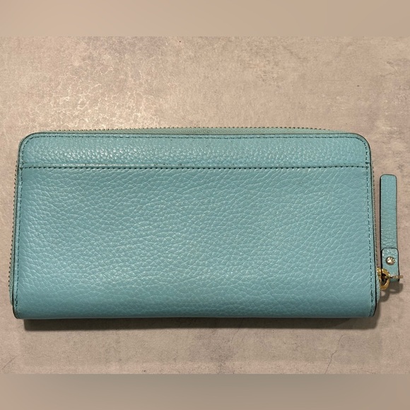 Kate Spade Wellesley Neda Leather Zip Around Wallet in Robins Egg Blue/Tiffany - Picture 2 of 9